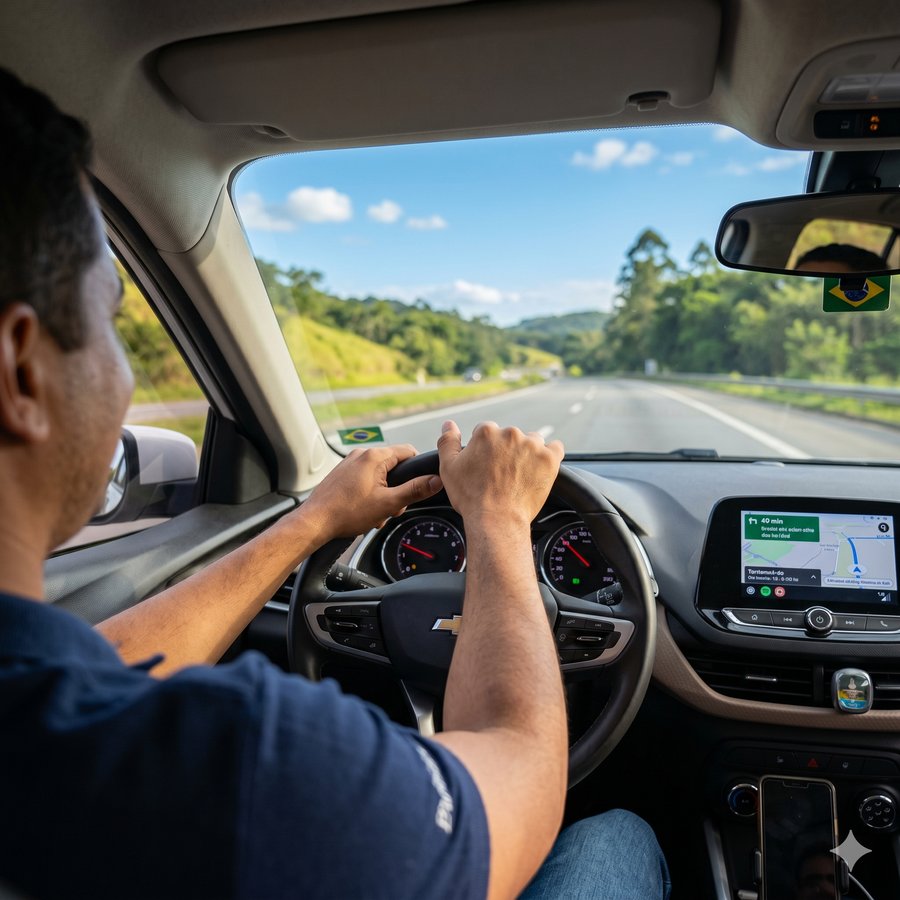 Motorista tranquilo no volante